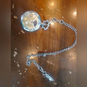 Men's Antique Bald Eagle holding American flag Pocket watch